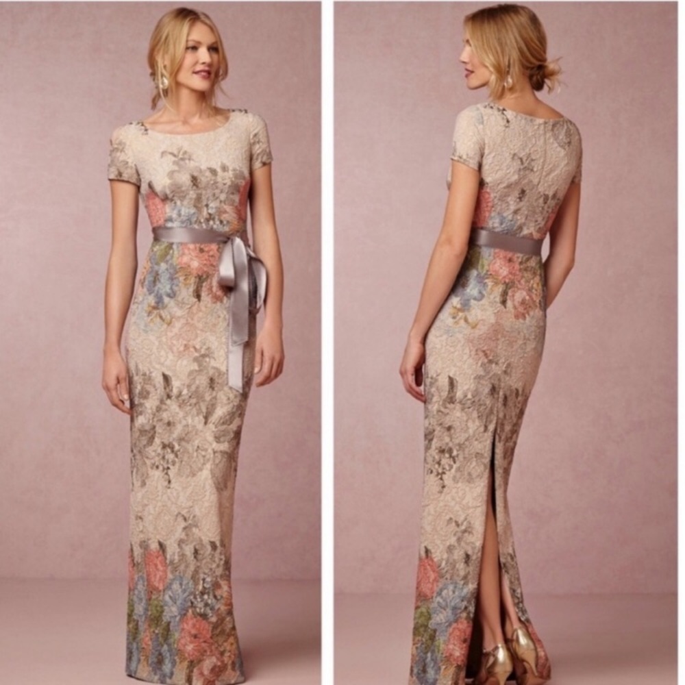 Adrianna Papell Floral Print Column Gown NEW